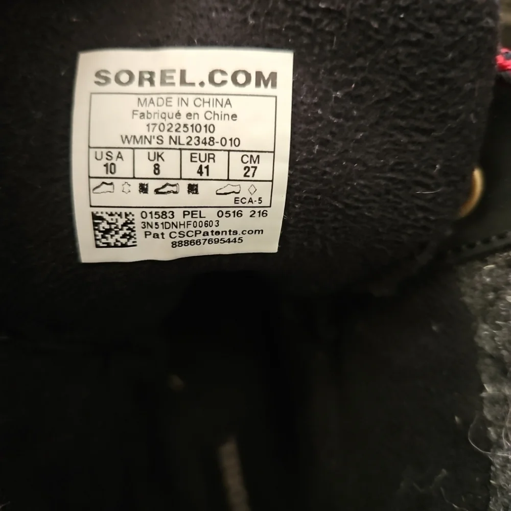 Sorel Women's Black Slimpack II Lace Up Winter Warm Waterproof Leather Boots 10